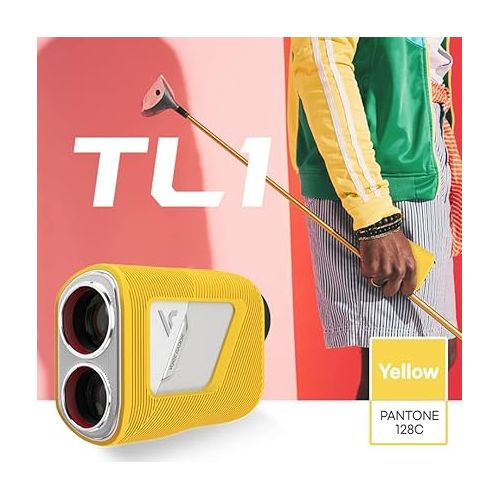  Voice Caddie TL1 Golf Rangefinder with Slope - Laser Distance Measure Device with Pin Tracer, V-Algorithm, 6X Mag & 2-Color OLED