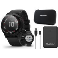 Garmin Fenix 6X Pro (Black/Black Band) Power Bundle with PlayBetter Portable Charger, HD Screen Protectors & Protective Hard Case Multisport GPS Smartwatch PacePro, Music 010-02157