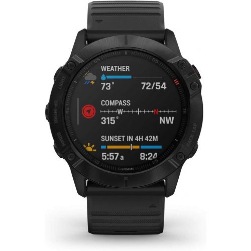  Garmin Fenix 6X Pro (Black/Black Band) Power Bundle with PlayBetter Portable Charger, HD Screen Protectors & Protective Hard Case Multisport GPS Smartwatch PacePro, Music 010-02157