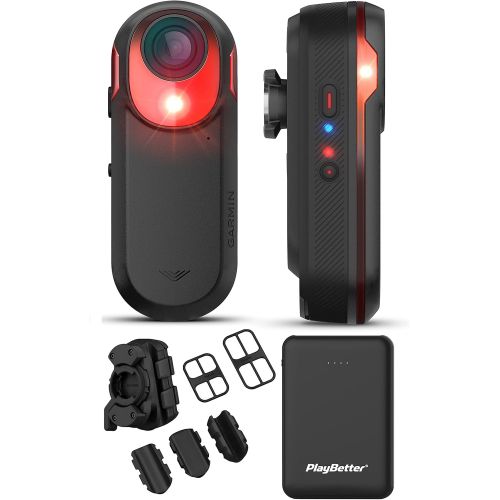  Garmin Varia RCT715 Bike Radar with Camera & Tail Light - Ride-Recording, Incident Capture, & Audible Alerts - Power Bundle with PlayBetter Portable Charger & Mounting Kit - Visibl
