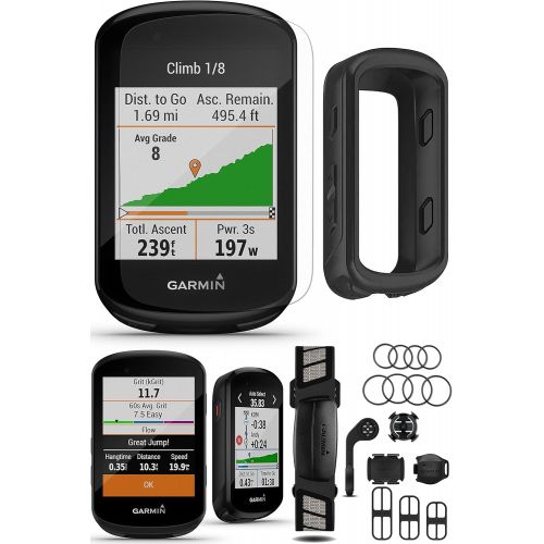  PlayBetter Garmin Edge 530 (Sensor Bundle) GPS Bike Computer with HRM, Speed/Cadence Sensors, Silicone Case (Black) & Tempered Glass Cycle Maps, VO2 Max, Popularity Routing Cycling Computer 0