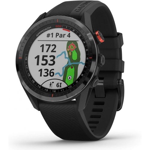  PlayBetter Garmin Approach S62 (Black) Premium GPS Golf Watch Power Bundle with HD Tempered Glass Screen Protector Pack & Portable Charger - Touchscreen Smartwatch with Virtual Caddie, Color