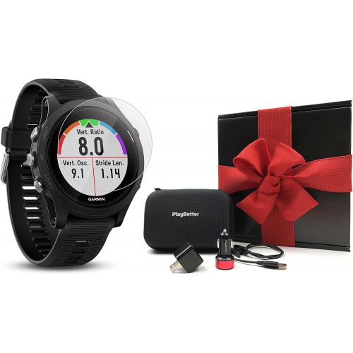  Garmin Forerunner 935 (Black) Gift Box Bundle Includes HD Screen Protectors Film (x4), PlayBetter USB Car/Wall Adapters, Protective Case GPS Multi-Sport Running Watch, Wrist HR Bla