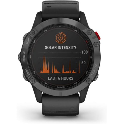  Garmin Fenix 6 Pro Solar (Slate Gray/Black Band) Power Bundle with PlayBetter Portable Charger, Screen Protectors & Hard Case Multisport GPS Watch Solar Charging, PacePro, Music 01