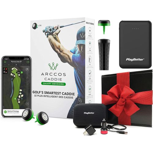  [아마존베스트]Arccos Caddie Gift Box Bundle | 3rd Gen Smart Sensors (14 Sensors) | +PlayBetter Portable Charger, Car/Wall Adapters & Hard Case | Golf GPS Shot Tracking, Rangefinder, Distances |