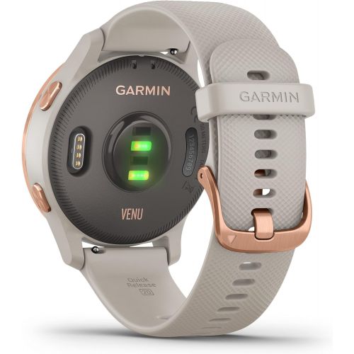  [아마존베스트]Garmin Venu (Light Sand/Rose Gold) Power Bundle | +HD Screen Protectors (x4) & PlayBetter Portable Charger | AMOLED Display, Spotify | Fitness GPS Smartwatch