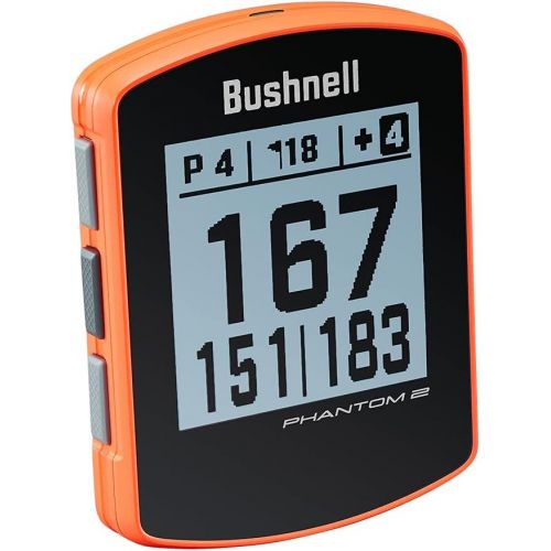  Bushnell Phantom 2 (Neon Orange) GPS Golf Handheld Power Bundle with PlayBetter Portable Charger Distance Rangefinder Device Built-in Magnetic Mount, 38,000+ Courses, Accurate Dist