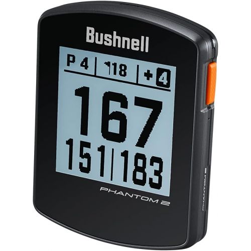  Bushnell Phantom 2 (Black) GPS Golf Handheld Power Bundle with PlayBetter Portable Charger Distance Rangefinder Device Built-in Magnetic Mount, 38,000+ Courses, Accurate Distances