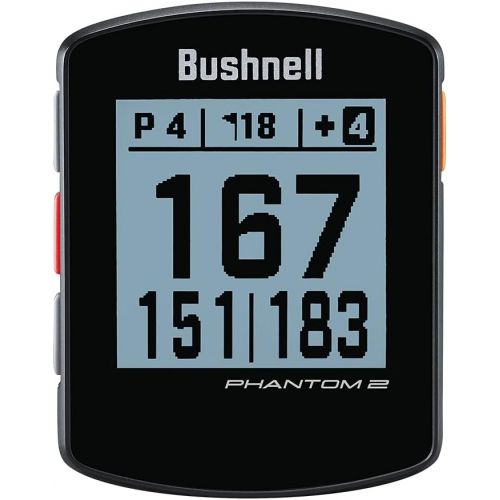  Bushnell Phantom 2 (Black) GPS Golf Handheld Power Bundle with PlayBetter Portable Charger Distance Rangefinder Device Built-in Magnetic Mount, 38,000+ Courses, Accurate Distances