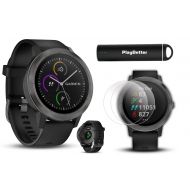 Garmin vivoactive 3 (White & Rose Gold) Fitness GPS Watch Power Bundle | Includes HD Screen Protector (x2) & PlayBetter USB Portable Charger | Activity Tracking, Garmin Pay