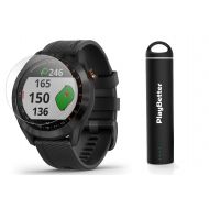 Garmin Approach S40 (Black) Golf GPS Smartwatch Bundle | Includes PlayBetter Portable Charger (2200mAh) & HD Screen Protectors | Stylish, Color Touchscreen, 41,000+ Courses | 010-0