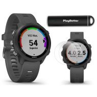 Garmin Forerunner 245 (Slate Gray) Running GPS Watch Power Bundle | +HD Screen Protectors & PlayBetter Portable Charger | Advanced Analytics, Heart Rate, PulseOx 2019 010-02120-00