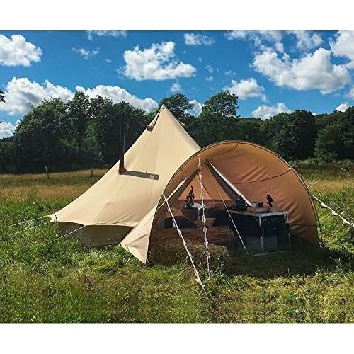  PlayDo 4-Season Waterproof Cotton Canvas Bell Tent Wall Yurt Tent with Stove Hole for Outdoor Camping Hunting Hiking Festival Party