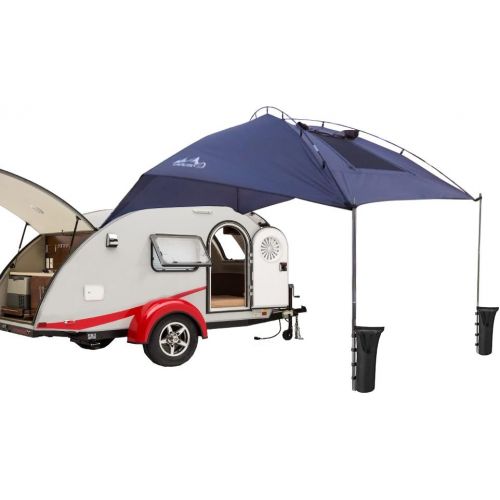  PlayDo Waterproof Teardrop Trailer Awning Portable Car SUV Awning Tent Sun Shelter Canopy for Camping 4 Persons