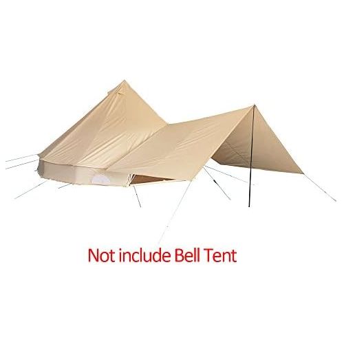  Playdo 4-Season Waterproof Cotton Canvas Bell Tent Wall Yurt Tent with Stove Hole for Outdoor Camping Hunting Hiking Festival Party