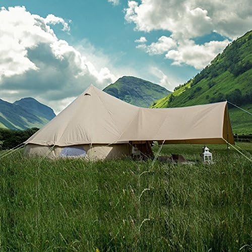  Playdo 4-Season Waterproof Cotton Canvas Bell Tent Wall Yurt Tent with Stove Hole for Outdoor Camping Hunting Hiking Festival Party