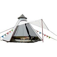 PlayDo Waterproof 380CM/12.5ft Camping Teepee Tent Yurt Tent with Screen for Outdoor Camping Hiking Hunting 4 Persons