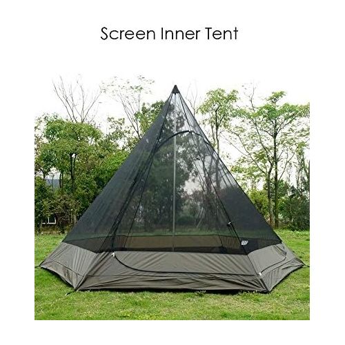  PlayDo Waterproof 380CM/12.5ft Camping Teepee Tent Yurt Tent with Screen for Outdoor Camping Hiking Hunting 4 Persons