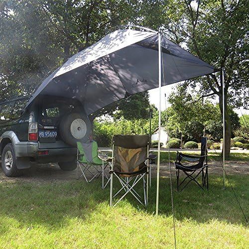  PlayDo Waterproof Teardrop Trailer Awning Portable Car SUV Awning Tent Sun Shelter Canopy for Camping 4 Persons