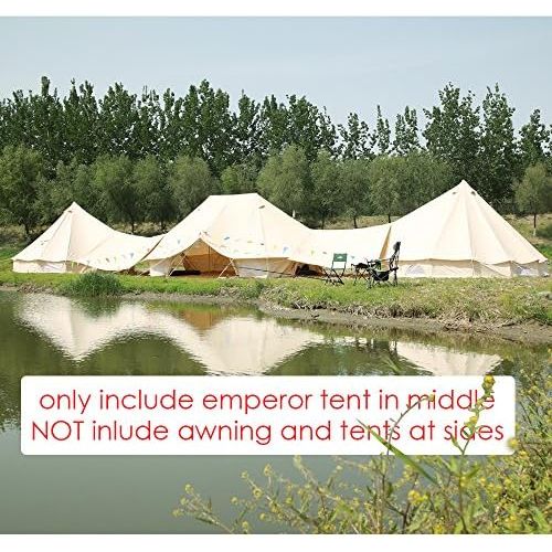  Playdo 6M Large 4 Season Canvas Wall Tent Yurts Tent with Stove Jack for Camping Festival (Size 19.6L x 13.1W x 9.8H)