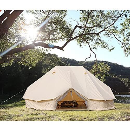  Playdo 6M Large 4 Season Canvas Wall Tent Yurts Tent with Stove Jack for Camping Festival (Size 19.6L x 13.1W x 9.8H)