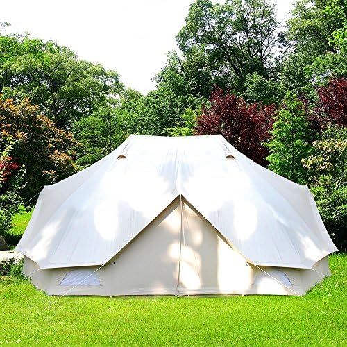  Playdo 6M Large 4 Season Canvas Wall Tent Yurts Tent with Stove Jack for Camping Festival (Size 19.6L x 13.1W x 9.8H)