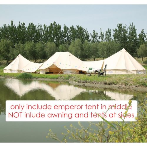  Playdo 6M Large 4 Season Canvas Wall Tent Yurts Tent with Stove Jack for Camping Festival (Size 19.6L x 13.1W x 9.8H)