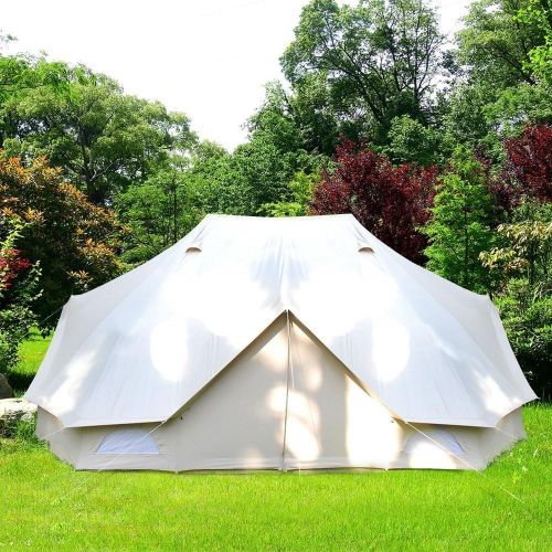  Playdo 6M Large 4 Season Canvas Wall Tent Yurts Tent with Stove Jack for Camping Festival (Size 19.6L x 13.1W x 9.8H)