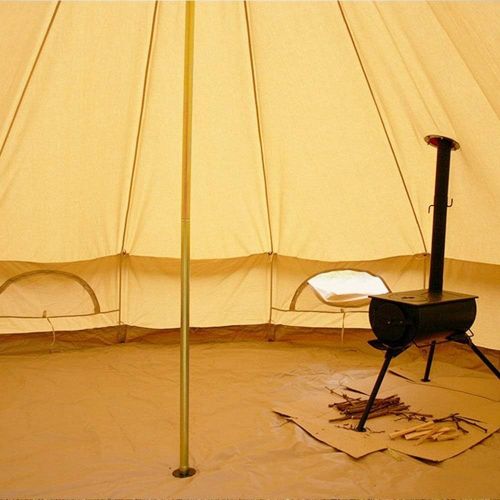  Playdo 6M Waterproofing Large Cotton Canvas Bell Tent Camping Yurts Tent Hunting Wall Tent with Top Stove Hole for 10 More Person