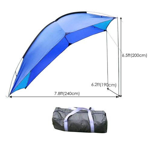  PlayDo Waterproof Teardrop Trailer Awning Portable Car SUV Awning Tent Sun Shelter Canopy for Camping 4 Persons