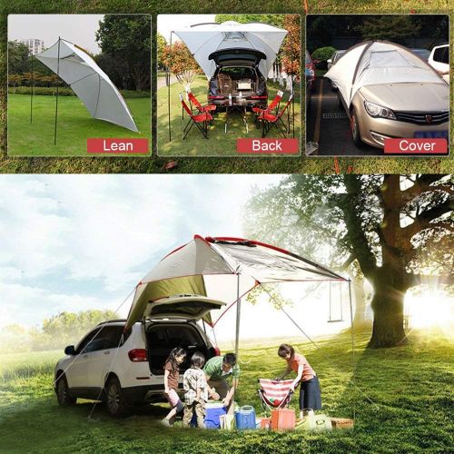  PlayDo Waterproof Teardrop Trailer Awning Portable Car SUV Awning Tent Sun Shelter Canopy for Camping 4 Persons