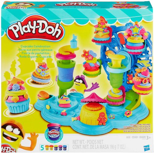  Play-Doh Cupcake Celebration Food Set with 5 Cans of Dough