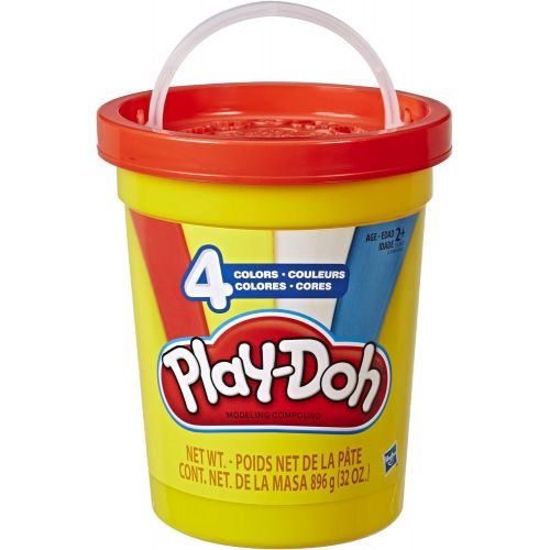  [아마존베스트]Play-Doh 2-Lb. Bulk Super Can of Non-Toxic Modeling Compound with 4 Classic Colors - Red, Blue, Yellow, & White