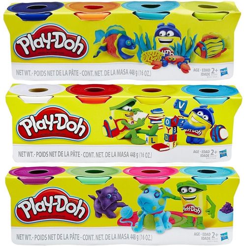  [아마존베스트]Play-Doh HASB5517BAMZ 4-Pack of Colors Gift Set Bundle (12 Cans-48 Oz)