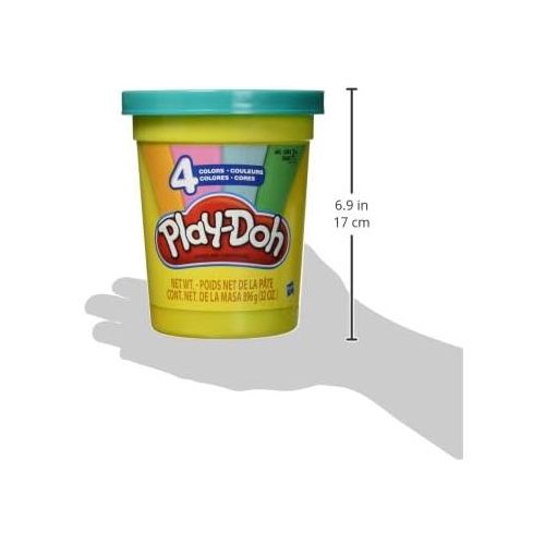  [아마존베스트]Play-Doh 2-Lb. Bulk Super Can of Non-Toxic Modeling Compound with 4 Modern Colors - Light Blue, Green, Orange, & Pink