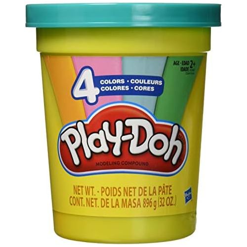  [아마존베스트]Play-Doh 2-Lb. Bulk Super Can of Non-Toxic Modeling Compound with 4 Modern Colors - Light Blue, Green, Orange, & Pink