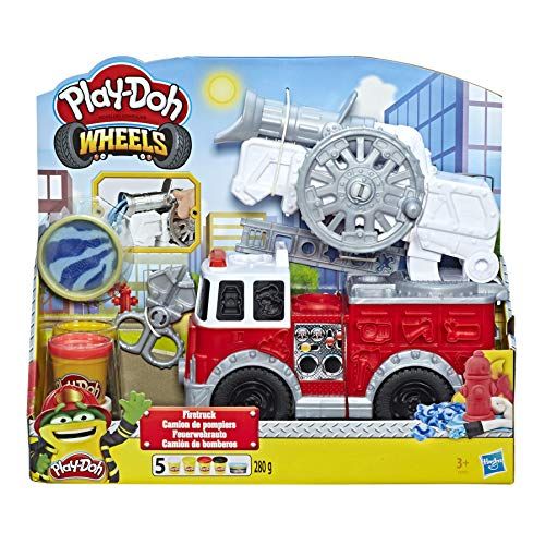  Play-Doh Wheels Firetruck Toy with 5 Non-Toxic Colors Including Play-Doh Water Compound