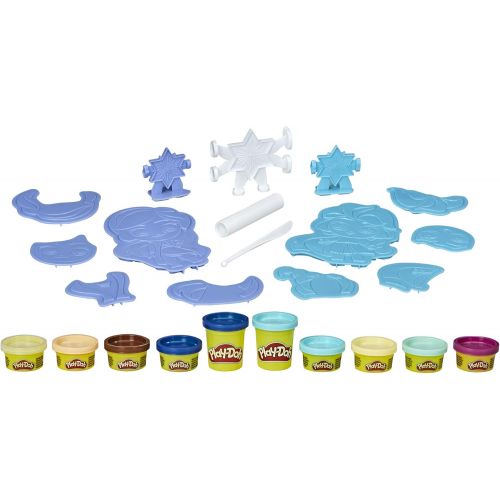  Play Doh Featuring Disney Frozen 2 Create n Style Set Anna and Elsa Toy for Kids 3 Years and Up with 10 Cans, Non Toxic