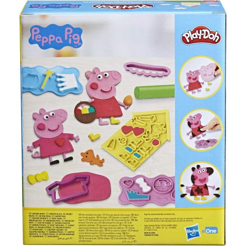  [아마존베스트]Play-Doh Peppa Pig Stylin Set with 9 Non-Toxic Modeling Compound Cans and 11 Accessories, Peppa Pig Toy for Kids 3 and Up
