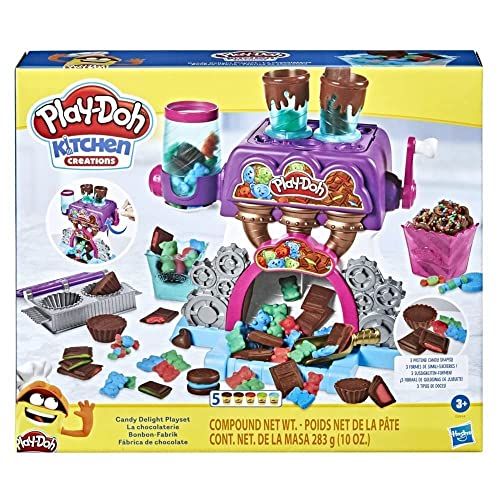  [아마존베스트]Play-Doh Kitchen Creations Candy Delight Playset for Kids 3 Years and Up with 5 Cans, Non-Toxic