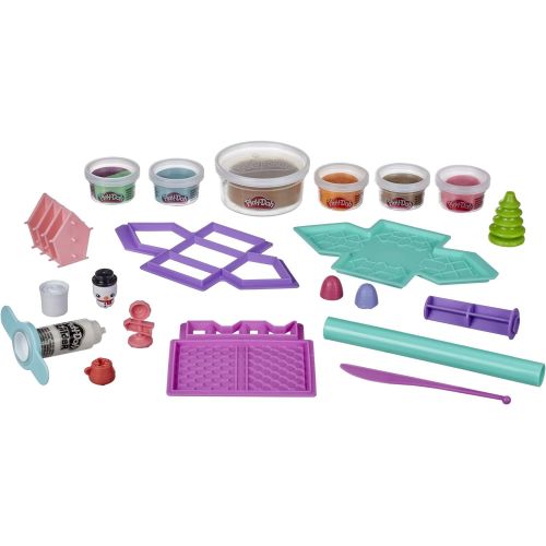  [아마존베스트]Play-Doh Builder Gingerbread House Toy Building Kit for Kids 5 Years and Up with 6 Non-Toxic Colors - Easy to Build DIY Craft Set