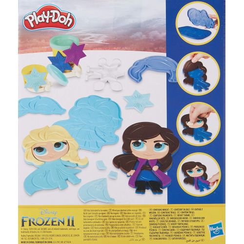  [아마존베스트]Play-Doh Featuring Disney Frozen 2 Create n Style Set Anna and Elsa Toy for Kids 3 Years and Up with 10 Cans, Non-Toxic