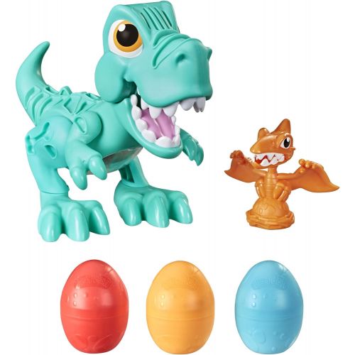  [아마존베스트]Play-Doh Dino Crew Crunchin T-Rex Toy for Kids 3 Years and Up with Funny Dinosaur Sounds and 3 Eggs, 2.5 Ounces Each, Non-Toxic