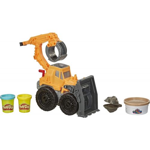  [아마존베스트]Play-Doh Wheels Front Loader Toy Truck for Kids Ages 3 and Up with Non-Toxic Sand Compound and Classic Compound in 2 Colors
