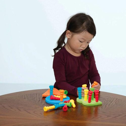  PlayMonster Lauri Tall-Stackers - Pegs A-Z Pegboard Set (Uppercase)