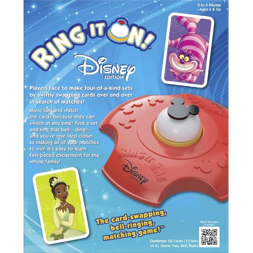  PlayMonster Disney Ring It On! The Card swapping, Bell Ringing, Matching Game! Ages 6+ 2 4 Players