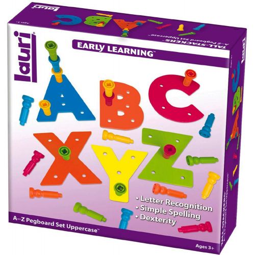  PlayMonster Lauri Tall-Stackers - Pegs A-Z Pegboard Set (Uppercase)