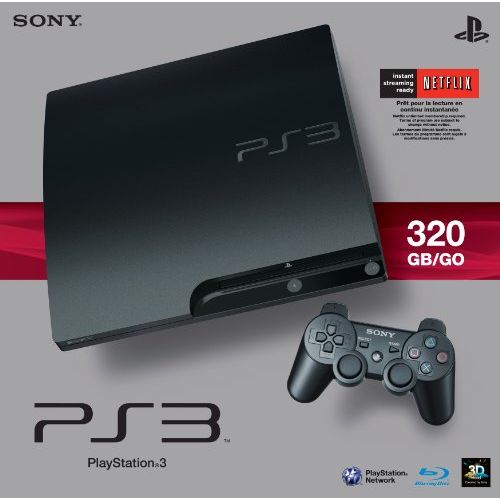  Sony PlayStation 3 Slim 320 GB Charcoal Black Console