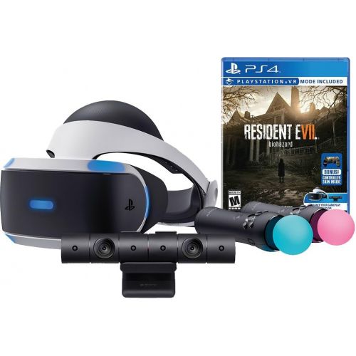 소니 Sony PlayStation VR Bundle 5 Items:VR Headset,Playstation Camera,Playstation Move Motion Controllers,PlayStation 4 Slim 500GB Console - Uncharted 4,VR Game Disc Resident Evil 7:Biohazar