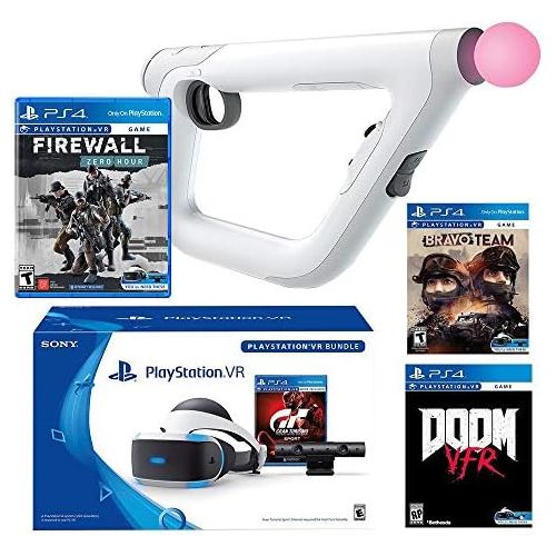  Playstation PlayStation VR FPS Classic Bundle (5 Items): PlayStation VR Gran Turismo Bundle, PSVR Doom VFR Game, PSVR Bravo Team Game, PSVR Farpoint Game and PSVR Aim Controller